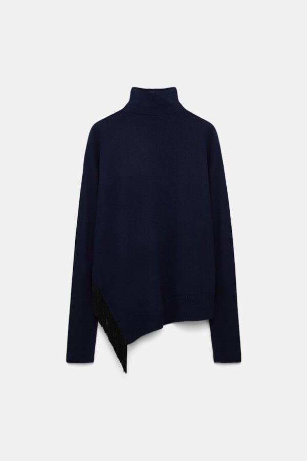 Dorothee Schumacher Fringe Statement Pullover Navy – Bild 2