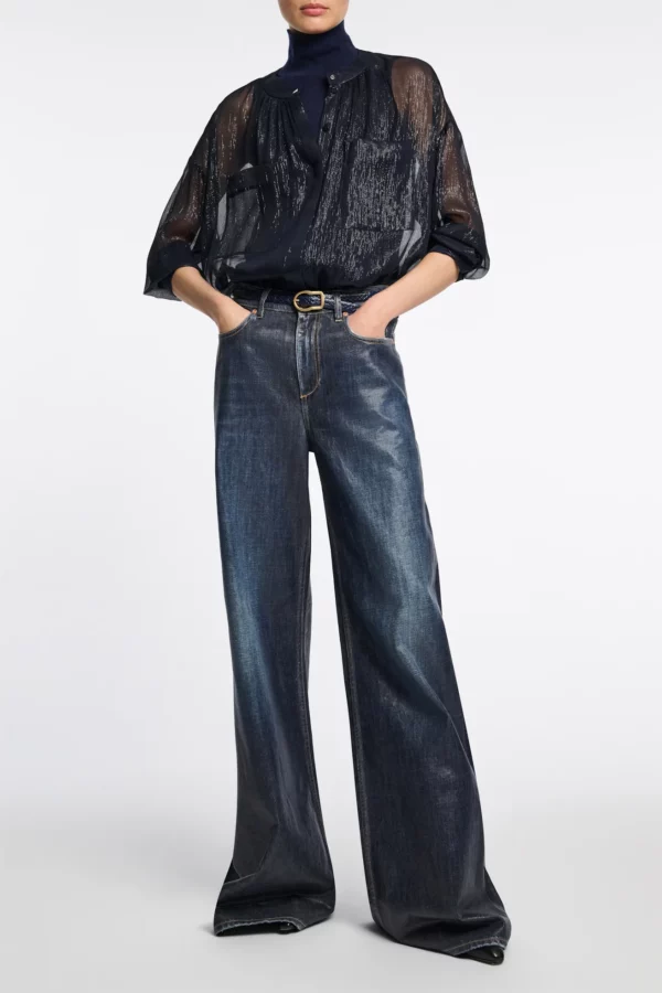 Dorothee Schumacher Shimmering Shine Blouse Navy – Bild 2