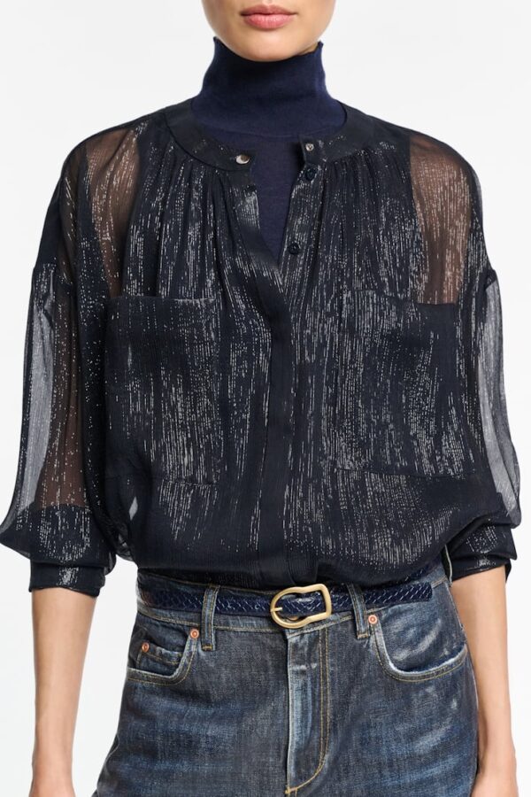 Dorothee Schumacher Shimmering Shine Blouse Navy – Bild 5